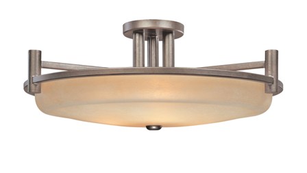 C170-2627-66 By Dolan Designs-Cortona Collection Vista Finish 4 Light Semi Flushmount