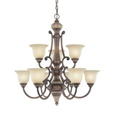C170-2642-211 By Dolan Designs-Bonita Collection Yuma Finish 9 Light 2Tier Chandelier