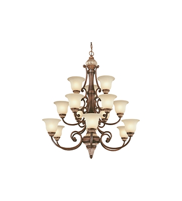 C170-2643-211 By Dolan Designs-Bonita Collection Yuma Finish 15 Light 3 Tier Chandelier