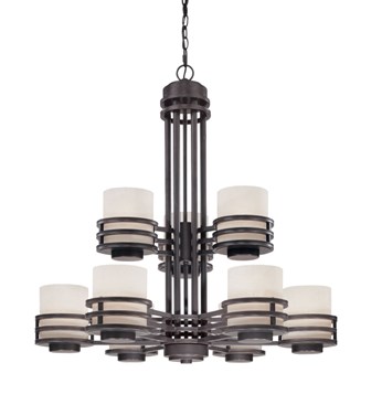 C170-2662-78 By Dolan Designs-Saturn Collection Bolivian Finish 9 Light 2Tier Chandelier