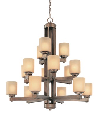 C170-2703-90 By Dolan Designs-Sherwood Collection Sienna Finish 15 Light 3Tier Chandelier