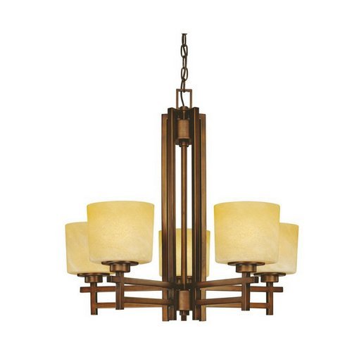C170-2810-133 By Dolan Designs Roxbury Collection English Bronze Finish 5 Light Chandelier