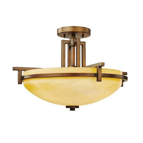 C170-2815-133 By Dolan Designs Roxbury Collection English Bronze Finish 3 Light Semi Flushmount