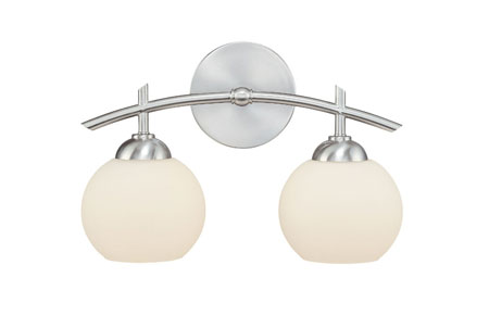C170-3872-09 By Dolan Designs Cathedral Collection Satin Nickel Finish 2 Light Bath