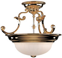C170-524-14 By Dolan Designs-Richland Collection Polished Brass Finish 2 Light Semi Flushmount