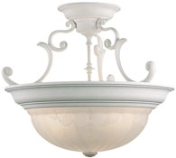 C170-525-32 By Dolan Designs-Richland Collection Classic White Finish 3 Light Semi Flushmount