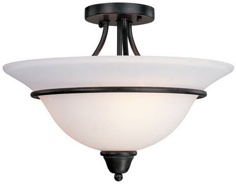 C170-543-34 By Dolan Designs-Willow Point Collection Olde World Iron Finish 3 Light Semi Flushmount