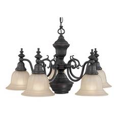 C170-660-78 By Dolan Designs-Richland Collection Bolivian Finish 5 Light +Downlight Chandelier