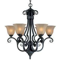 C170-775-34 By Dolan Designs-Winston Collection Olde World Iron Finish 6 Light Chandelier