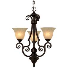 C170-776-34 By Dolan Designs-Winston Collection Olde World Iron Finish 3 Light Mini Chandelier