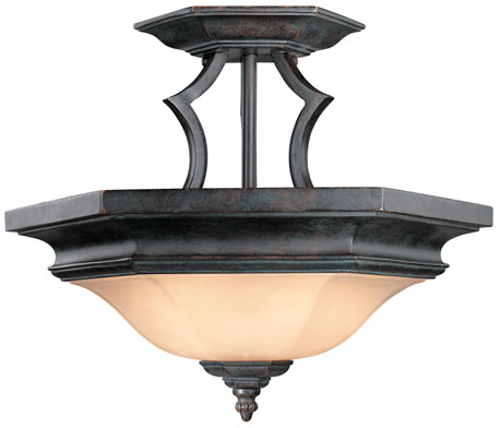 C170-778-34 By Dolan Designs-Winston Collection Olde World Iron Finish 2 Light Semi Flushmount
