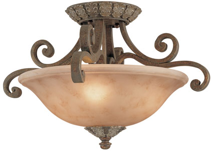 C170-825-38 By Dolan Designs-Windsor Collection Sante Fe Finish 3 Light Semi Flushmount