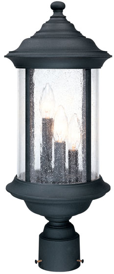 C170-918-50 By Dolan Designs-Walnut Grove Collection Black Finish 3 Light Post