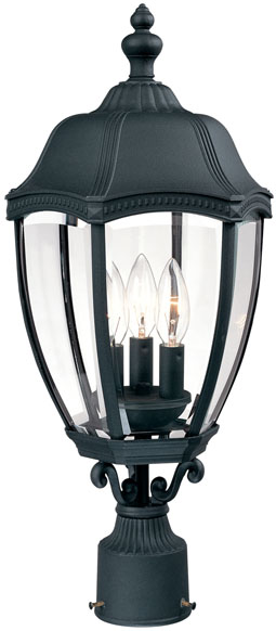 C170-955-50 By Dolan Designs-Roseville Collection Black Finish 3 Light Post