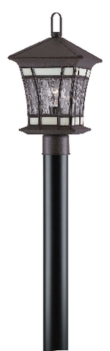 C171-6486600 By Westinghouse - Riverbend Collection Textured Rust Patina Finish 1 Light Post Top Lantern