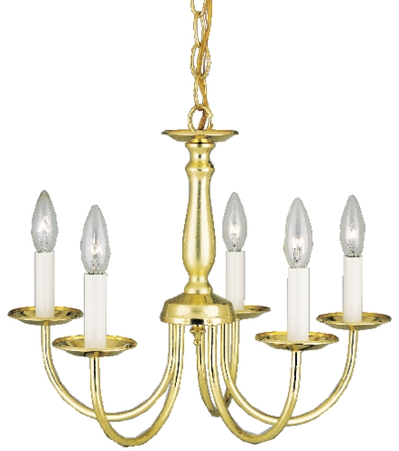 C171-6609800 By Westinghouse - Polished Brass Finish 5 Light Chandelier