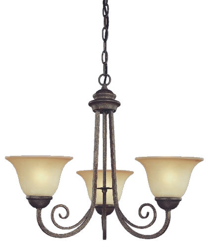 C171-6658700 By Westinghouse - Spring Valley Collection Ebony Bronze Finish 3 Light Chandelier