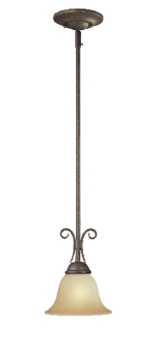 C171-6659000 By Westinghouse - Spring Valley Collection Ebony Bronze Finish 1 Light Mini Pendant