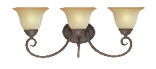 C171-6659600 By Westinghouse - Spring Valley Collection Ebony Bronze Finish 3 Light Wall