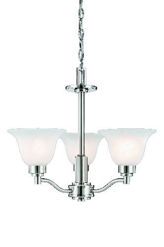 C171-6664000 By Westinghouse - Churchville Collection Brushed Nickel Finish 3 Light Chandelier