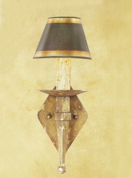 C173-ADA 145-2 By Artdemexico - Iron Lighting Collection Premium Gold Reale Finish Wrought Iron Wall Light-ADA-Compliant