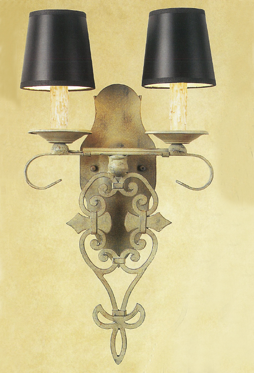 C173-ADA 146-1 By Artdemexico - Iron Lighting Collection Premium Acid Wash Finish Wrought Iron Wall Light-ADA-Compliant