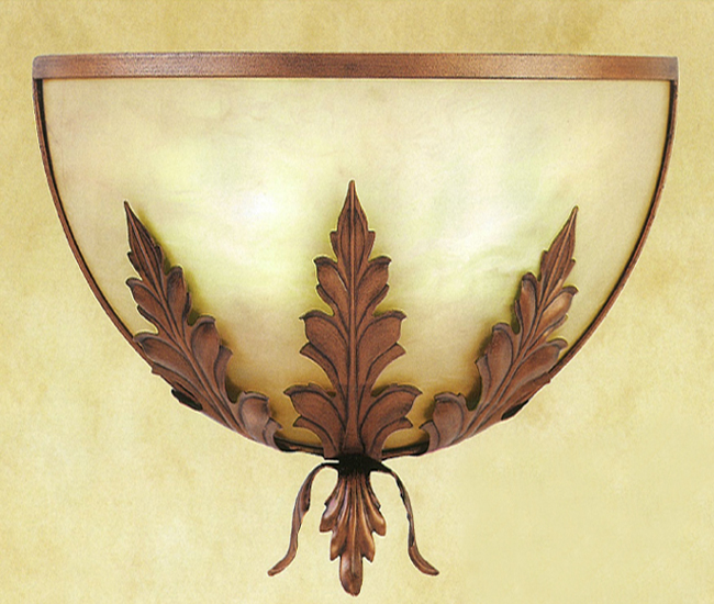 C173-ADA 147-1 By Artdemexico - Iron Lighting Collection Aged Copper Finish Wrought Iron Wall Light-ADA-Compliant