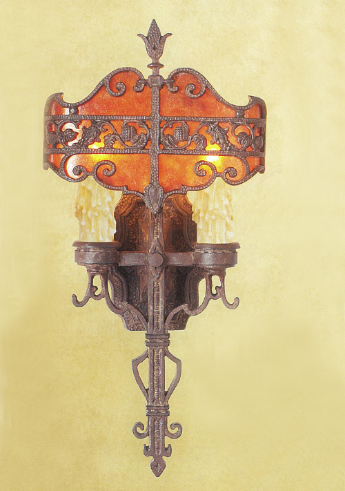 C173-ADA 147-2 By Artdemexico - Iron Lighting Collection Premium Vintage Rust Finish Wrought Iron Wall Light-ADA-Compliant