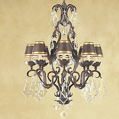 C173-CC017-1 By ARTE DE MEXICO - Iron Lighting Collection Premium Copper Rust Finish Wrought Iron Chandelier with Crystals