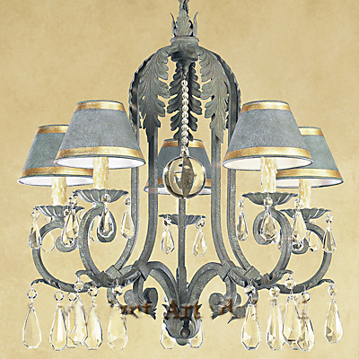 C173-CC021-1 By ARTE DE MEXICO - Iron Lighting Collection Wrought Iron Chandelier with Crystals