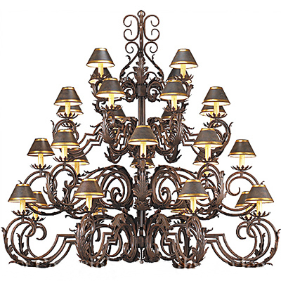 C173-CH029-1 By ARTE DE MEXICO - Iron Lighting Collection Antique Umber Finish Wrought Iron Chandelier