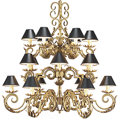 C173-CH032-1 By ARTE DE MEXICO - Iron Lighting Collection Premium Venetian Gold Finish Wrought Iron Chandelier