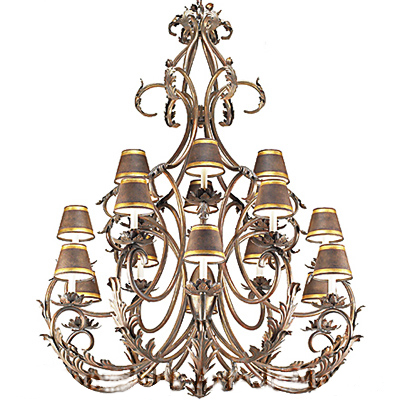 C173-CH036-1 By ARTE DE MEXICO - Iron Lighting Collection Premium Burnished Copper Finish Wrought Iron Chandelier