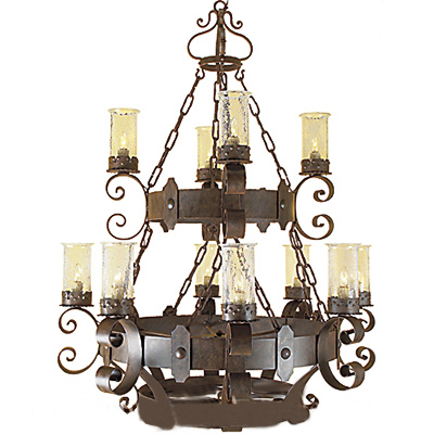 C173-CH038-1 By ARTE DE MEXICO - Iron Lighting Collection Premium Copper Rust Finish Wrought Iron Chandelier