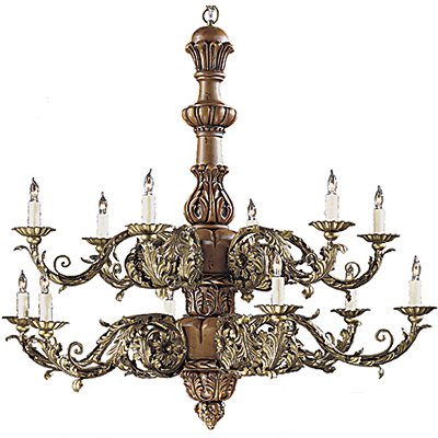C173-CH040-1 By ARTE DE MEXICO - Iron Lighting Collection Antique Walnut Finish Wrought Iron Chandelier