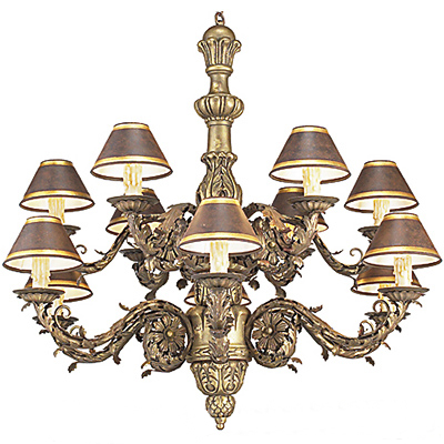 C173-CH041-1 By ARTE DE MEXICO - Iron Lighting Collection Premium Gold Reale Finish Wrought Iron Chandelier