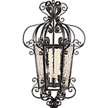 C173-HF100-2 By ARTE DE MEXICO - Iron Lighting Collection Collection Black Rust Finish Wrought Iron Hanging Fixture