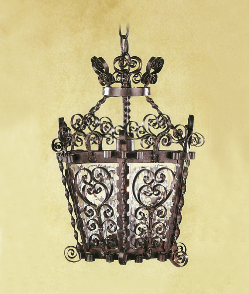 C173-HF 102-2 By ARTE DE MEXICO - Iron Lighting Collection Collection Black Rust Finish Wrought Iron Hanging Fixture