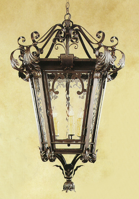 C173-HF157-1 By ARTE DE MEXICO - Iron Lighting Collection Black Rust Finish Wrought Iron