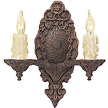 C173-WM138-1 By Artdemexico - Iron Lighting Collection Premium Copper Rust Finish Wrought Iron Wall Light