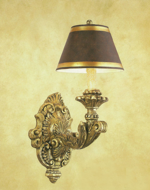 C173-WWM 35 By Artdemexico - Wood Lighting Collection Collection Premium Gold Reale Finish Carved Wood Wall Light