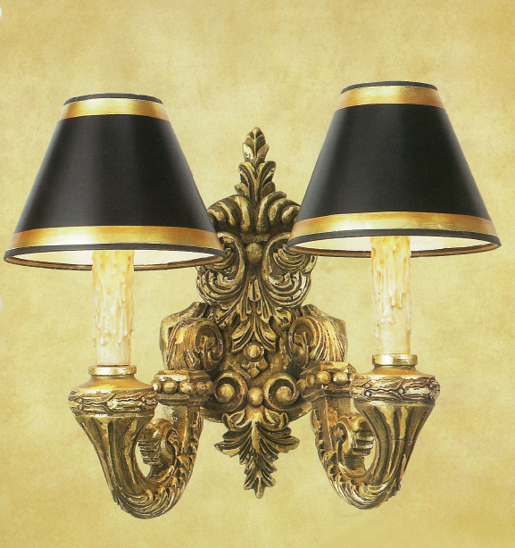 C173-WWM 39 By Artdemexico - Wood Lighting Collection Collection Premium Gold Reale Finish Carved Wood Wall Light