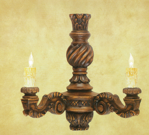 C173-WWM 46 By Artdemexico - Wood Lighting Collection Collection Antique Walnut Finish Carved Wood Wall Light
