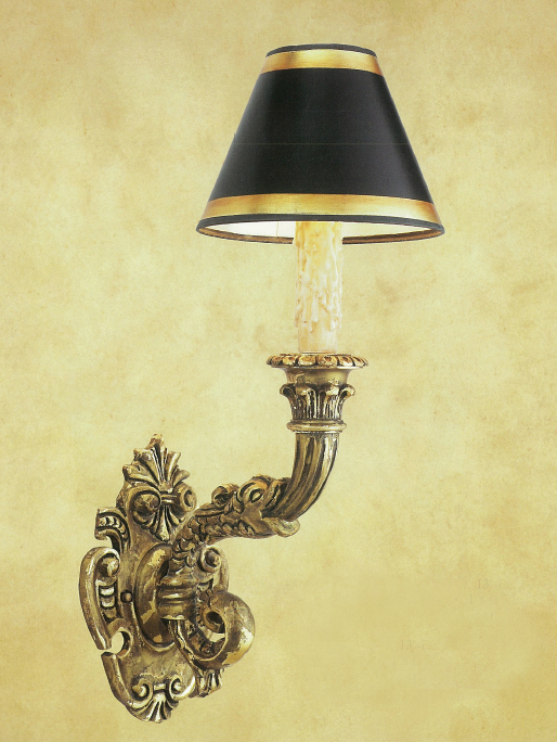 C173-WWM 49 By Artdemexico - Wood Lighting Collection Collection Premium Gold Reale Finish Carved Wood Wall Light