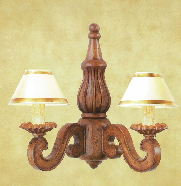 C173-WWM 52 By Artdemexico - Wood Lighting Collection Collection Aged Pecan Finish Carved Wood Wall Light