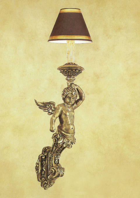 C173-WWM 53 By Artdemexico - Wood Lighting Collection Collection Premium Gold Reale Finish Carved Wood Wall Light