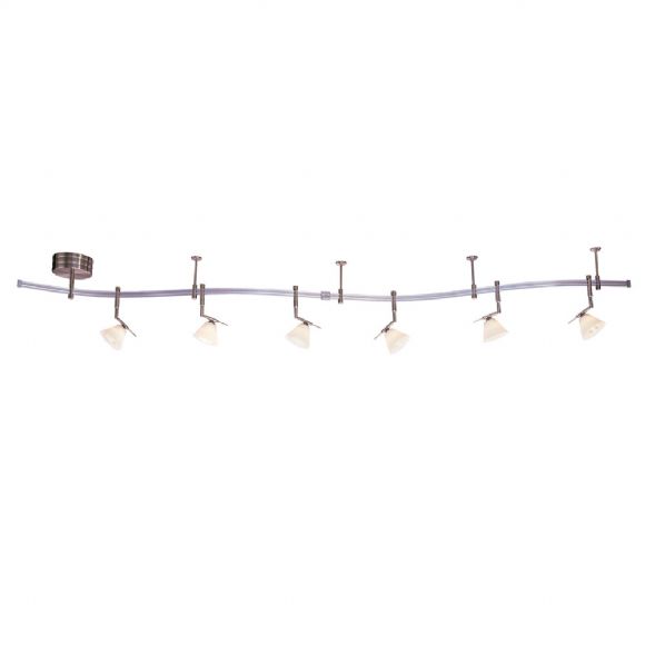 C174-P4086-1-084 By Kovac Lighting-Brushed Nickel Finish 6-Light Monorail Kit