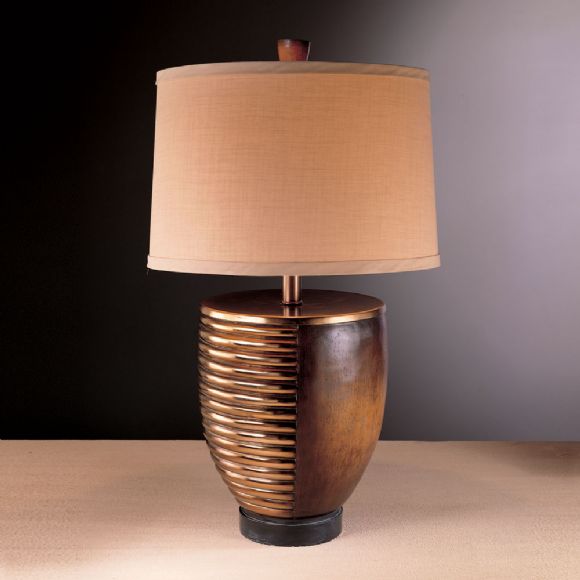C175-10911 By Ambience Lighting-Cast Wood & Metallic Es Finish-Cast Wood Table Lamp
