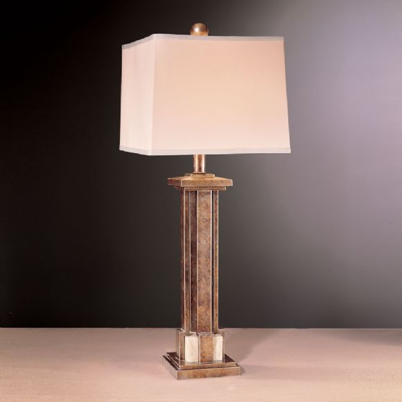 C175-10937 By Ambience Lighting-Forged Steel And Travertine Finish-Table Lamp