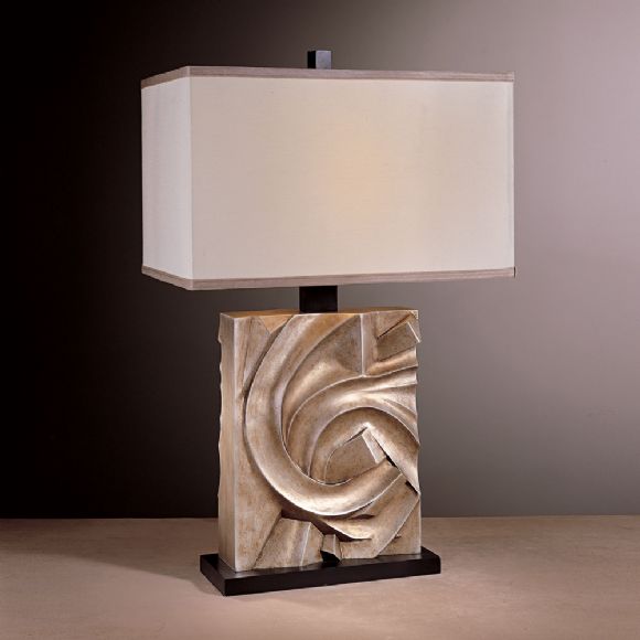 C175-12100-0 By Ambience Lighting-Warm Silver With Black Finish-Table Lamp